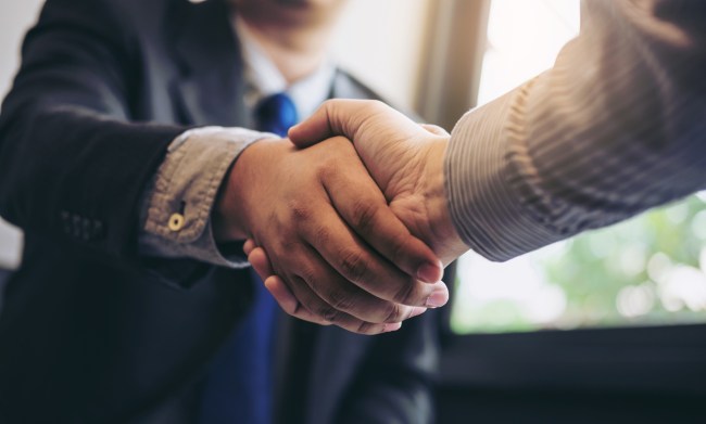 shaking hands job interview