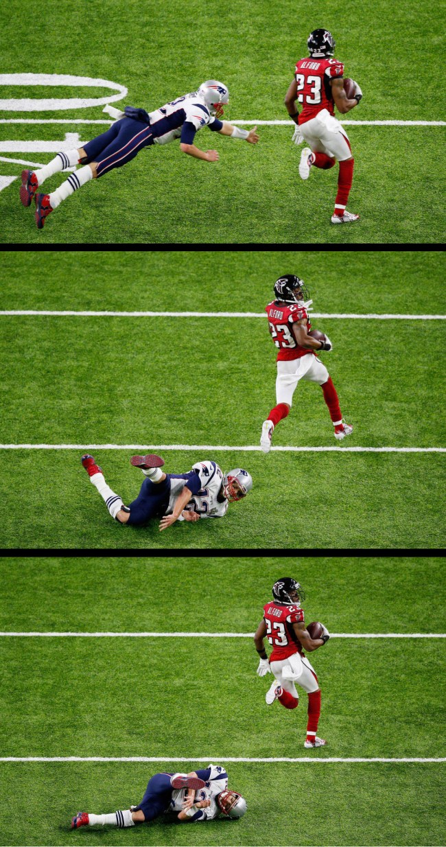 Tom Brady tackle fail Falcons