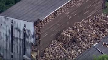 OH THE HUMANITY!!! Thousands Of Bourbon Barrels Smashed After Warehouse Collapses