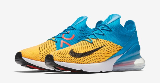 Nike Air Max 270 Flyknit Blue Orbit Laser Orange