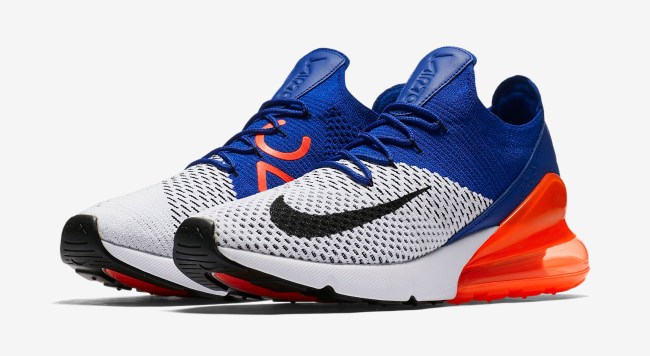 Nike Air Max 270 Flyknit Racer Blue Laser Orange
