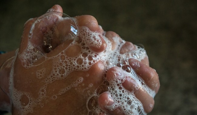 washing hands