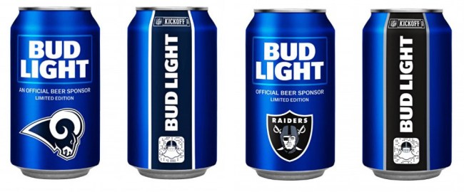 Bud Light 2018 NFL Beer Cans
