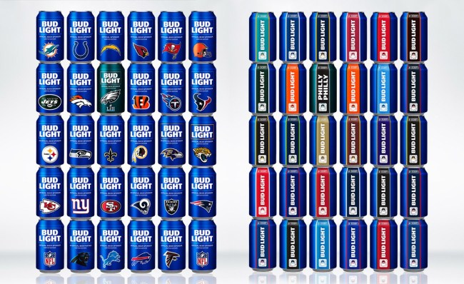 Bud Light 2018 NFL Beer Cans