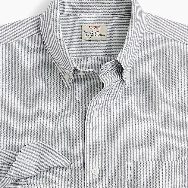 Slim American Pima cotton oxford shirt with mechanical stretch in stripe