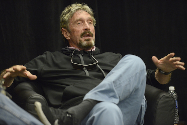 john mcafee cryptowallet hacked