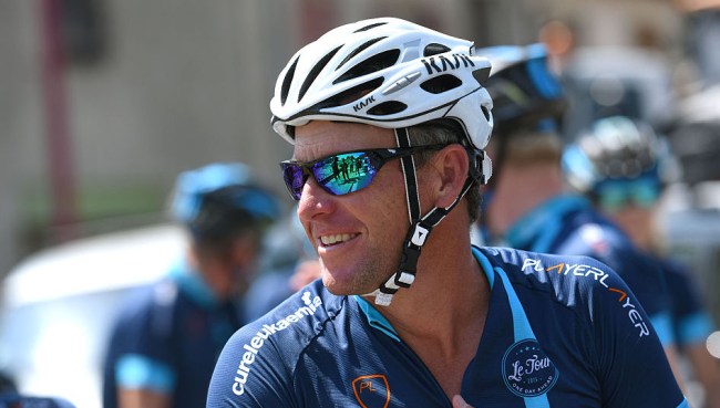 Lance Armstrong Bloody Face Bike Trail