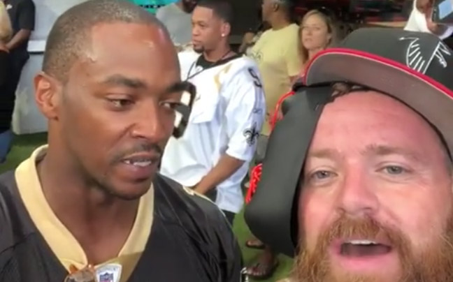 Actor Anthony Mackie Falcons Fan Saints
