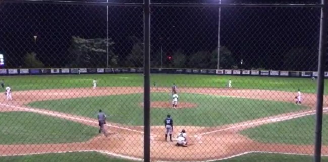 Semi-Pro Baseball Player Bat Flip