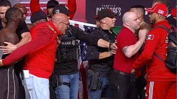 Terence Crawford Came Within Inches Of Landing A Nasty Hook On Jose Benavidez During Weigh-In