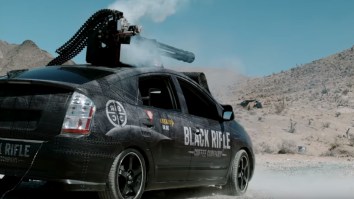 Some Maniacs Mounted A Vulcan Cannon From A F-16 On To A Toyota Prius, See It In All It’s Brrrt Glory