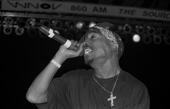 MILWAUKEE - SEPTEMBER 1994: Rapper Tupac Shakur performs at the Mecca Arena in Milwaukee, Wisconsin in September 1994. (Photo By Raymond Boyd/Getty Images)