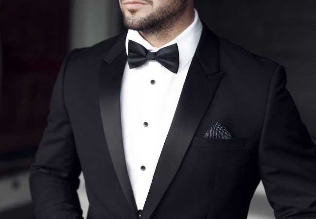 Man in tuxedo and bow tie