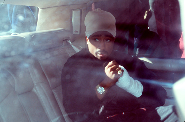 Tupac Shakur leaves a New York City courtroom after a hearing in his sodomy case. (Photo by James Leynse/Corbis via Getty Images)