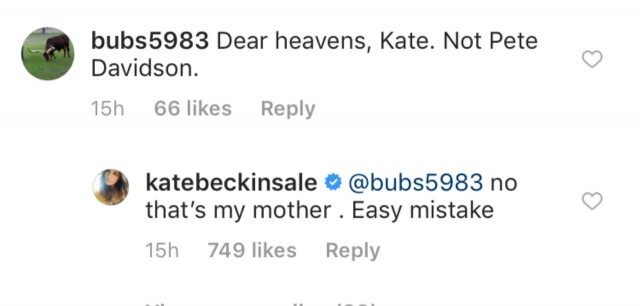 kate beckinsale pete davidson instagram comment