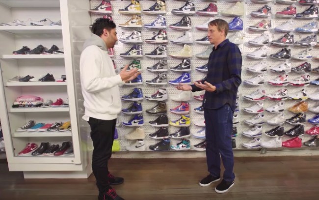 Tony Hawk goes sneaker shopping