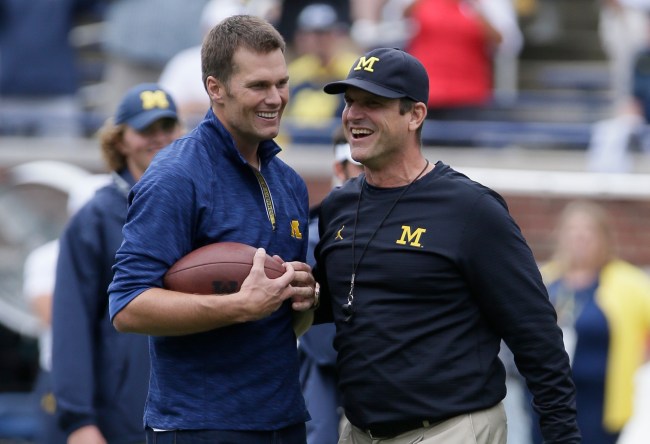 jim harbaugh tom brady statue