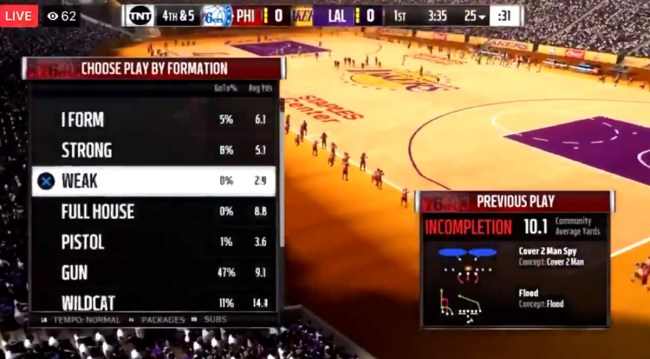 Madden-NBA 2K Mod Play With Football On An NBA Court