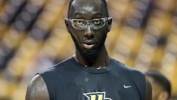 7’6” Tacko Fall Standing Next To Sideline Reporter Tracy Wolfson Will Make You Question If They’re The Same Species