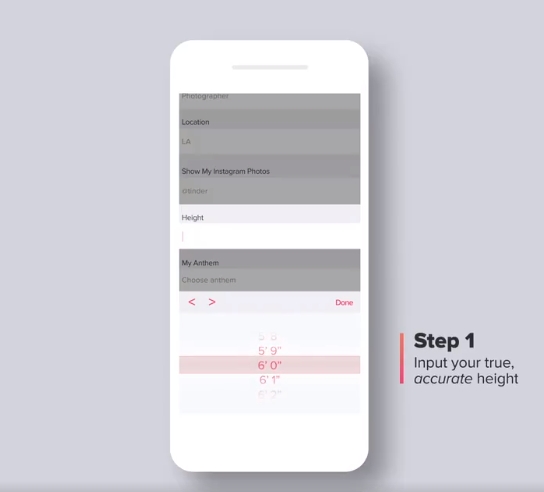 tinder height verification feature