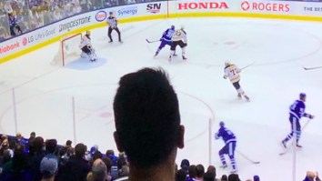 A Guy’s Giant Head Blocked The Camera During The Maple Leafs-Bruins Game And Spawned Some Phenomenal Reactions