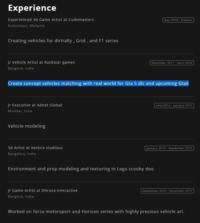 grand theft auto 6 leaked resume