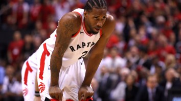 Raptors Fans Rent U-Haul With Giant Photoshop Of Kawhi Leonard Marrying Ayesha Curry And Drive It Around Oakland In Genius Troll