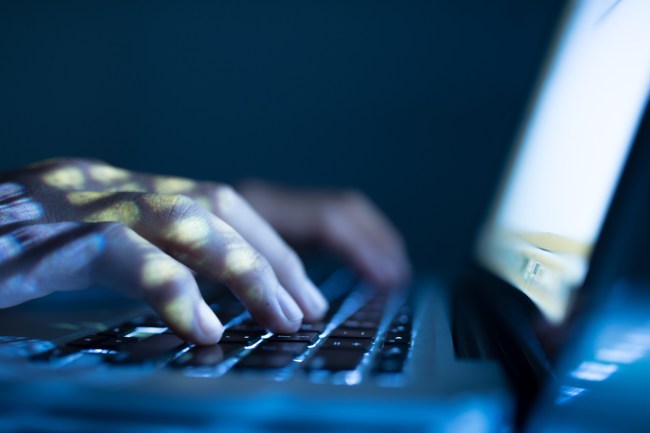 typing on keyboard