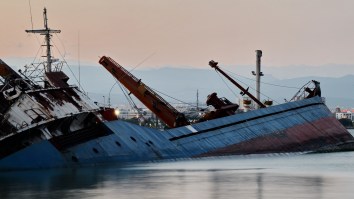 Check Out This Massive 180-Foot Freighter Disappearing Into The Ocean In Seconds To Make An Artificial Reef