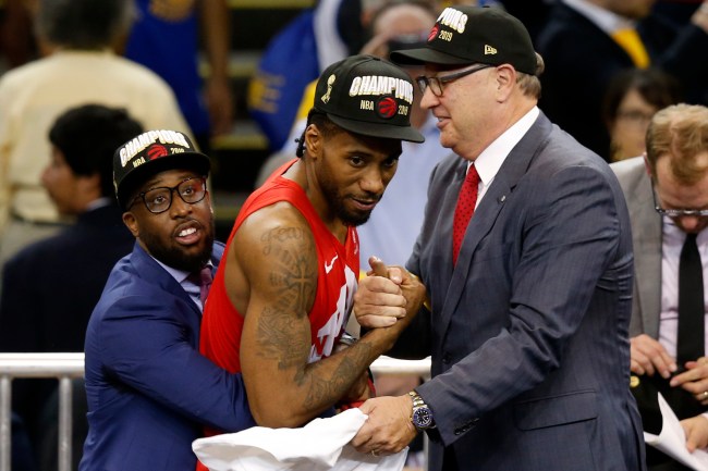 A fake Kawhi Leonard is getting a ton of love from Raptors fans during NBA Finals championship parade
