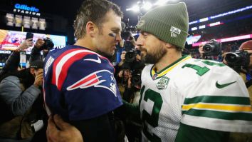 Tom Brady Asserted His Dominance Over Aaron Rodgers By Chugging A Beer Like The Champ He Is