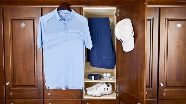 US Open scripting golf shoes under armour