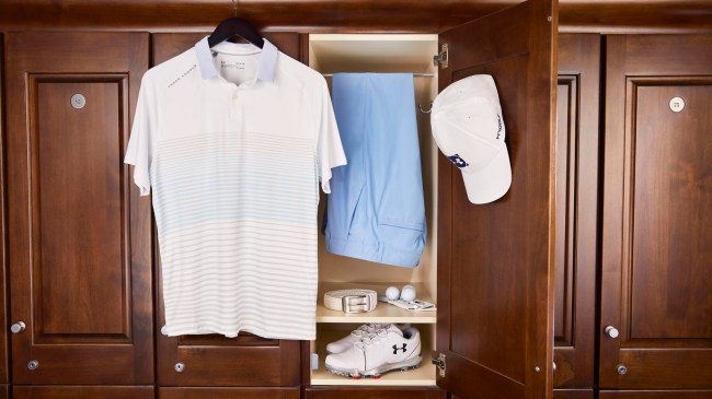 US Open scripting golf shoes under armour