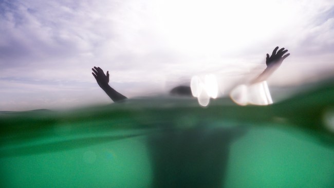 drowning person in the sea