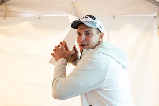 Rob Gronkowski shares details about the time he used the Lombardi Trophy as a baseball bat and dented it