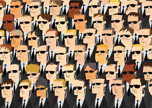 An illustration of security officers