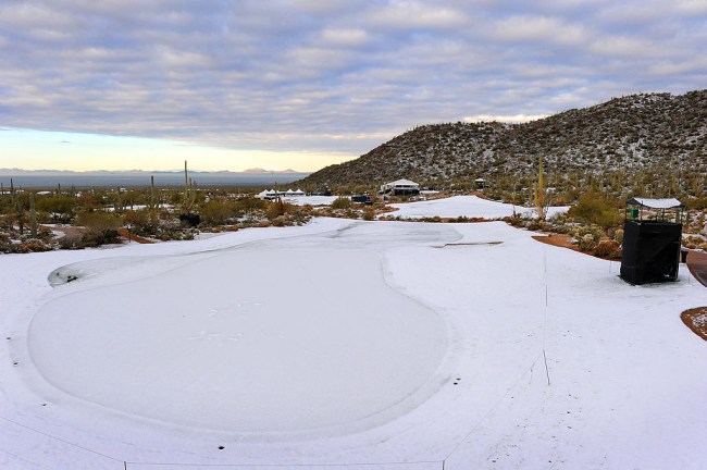 golf in the snow