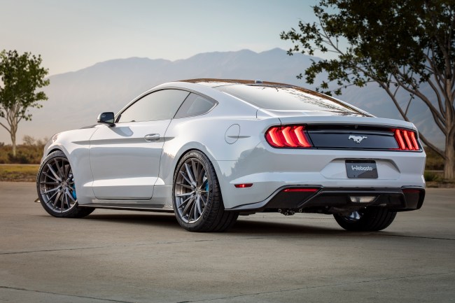 Ford Mustang Electric Car with lithium charging at SEMA.