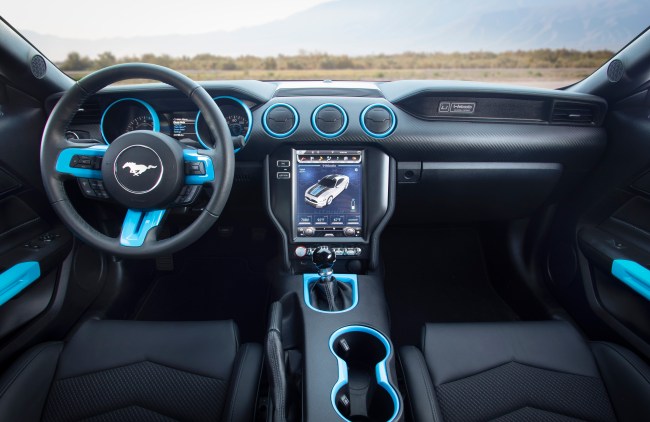 Ford Mustang Electric Car with lithium charging at SEMA.