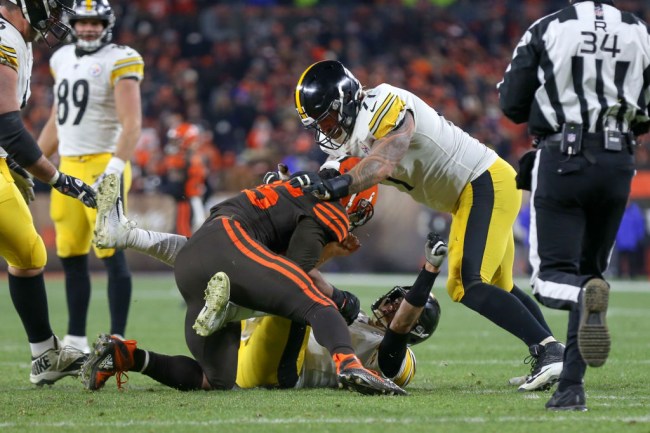 mason rudolph kick myles garrett groin