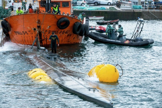 A narco submarine seized off the Spanish coast was carrying three tons of cocaine worth $110 million. The 65-foot drug sub is the largest of its kind captured in Europe.