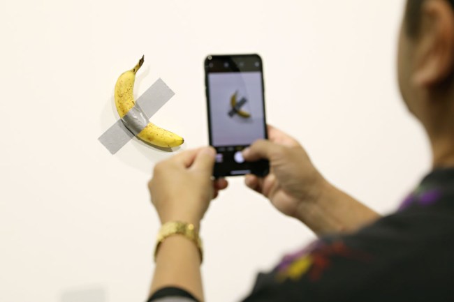 art basel banana stolen epstein meme