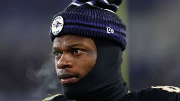 Ravens Fans Are Out Here Trying To Snatch Lamar Jackson’s Beanie Straight Off Of His Head And He’s Not About It