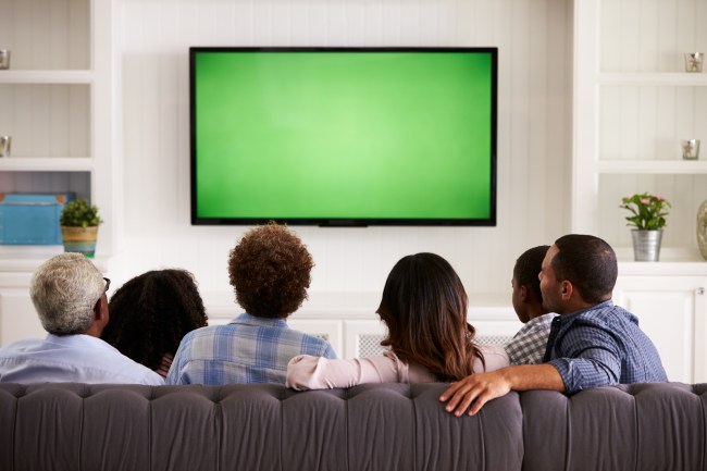 family watching TV together