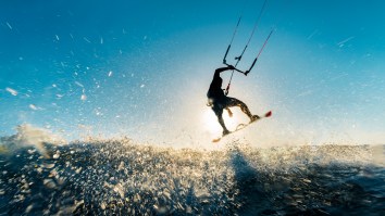 This Kitesurfer Casually Catapulting Out Of The Water And Flying Over A 450-Foot Island Gave Me One Hell Of An Adrenaline Rush