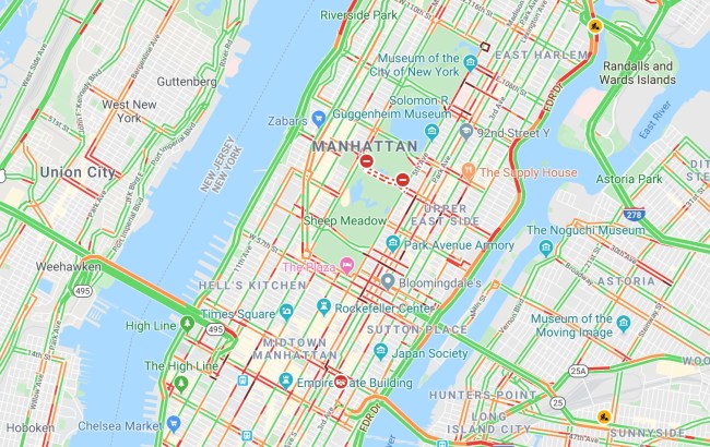 creating fake traffic jam using smartphones Google Maps