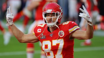 Travis Kelce And His Father Shared An Awesome Moment Just After The Chiefs Won The Super Bowl