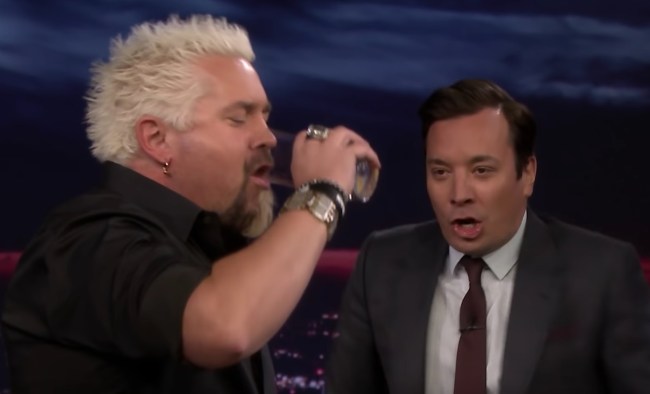 Guy Fieri chugs raw egg