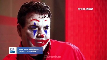Someone Added Joker Makeup To That Unhinged Papa John’s Interview And It’s Absolutely Mesmerizing