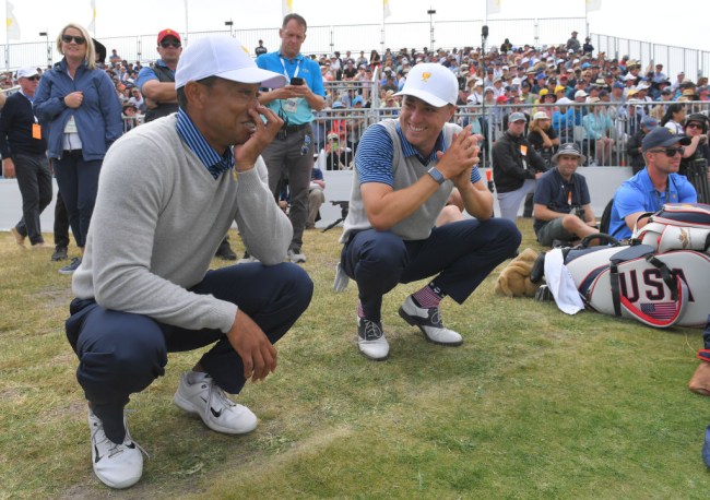 tiger woods golf course payne valley justin thomas celebrity match